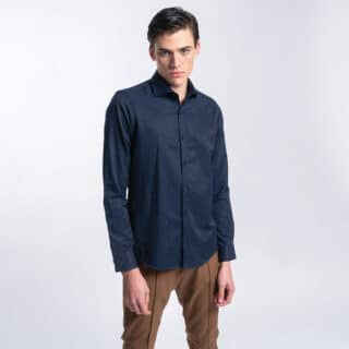Clothing Prince Oliver Blue Shirt with Micro Design (Modern Fit) 4