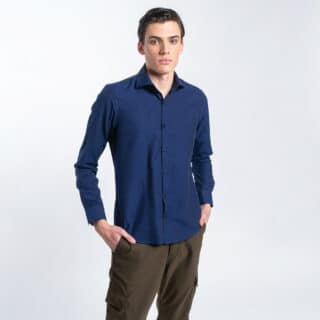 Clothing Prince Oliver Blue Shirt (Modern Fit)