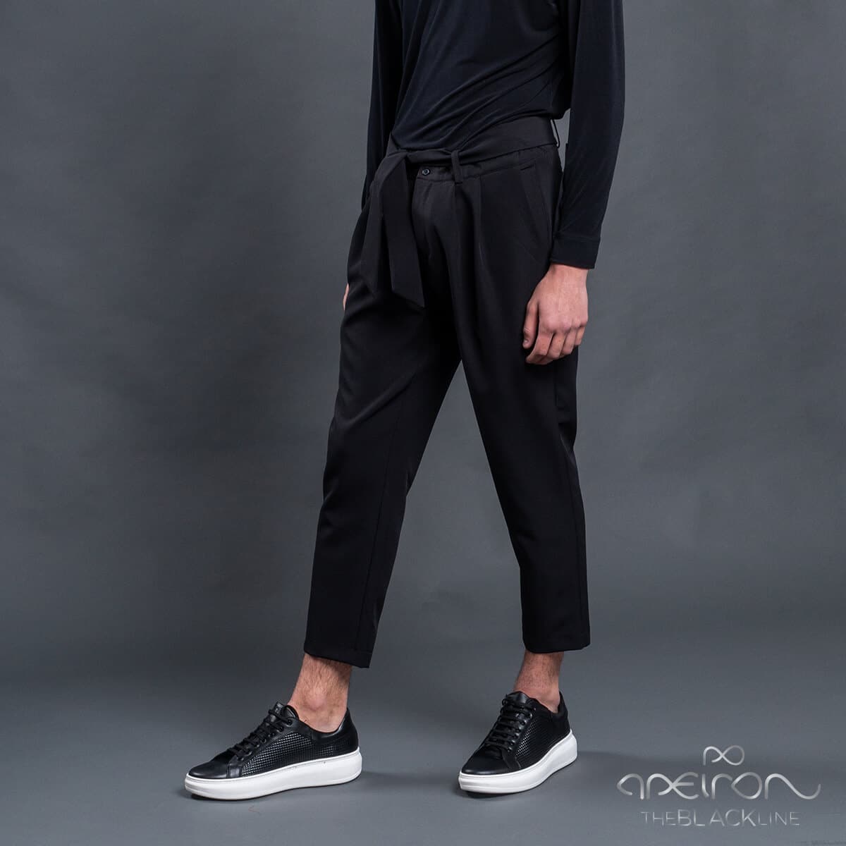 Black Line Collection > Men > Ένδυση Παντελόνι Μαύρο με Ζώνη Black Line Apeiron