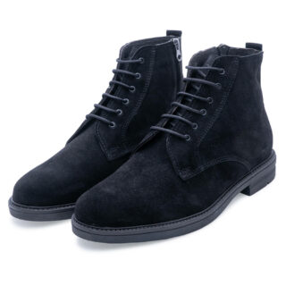 Casual Black Suede Leather Dress Boots 3