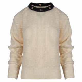 Clothing Women’s Knitted Ecru Blouse with Detachable Turtleneck 3