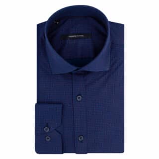 Clothing Prince Oliver Blue Royal Shirt with Red Micro Design (Modern Fit)