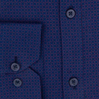 Clothing Prince Oliver Blue Royal Shirt with Red Micro Design (Modern Fit) 5