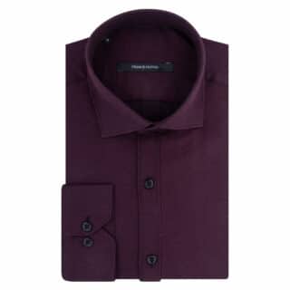 Clothing Prince Oliver Bordeaux Shirt with Micro Design (Modern Fit)