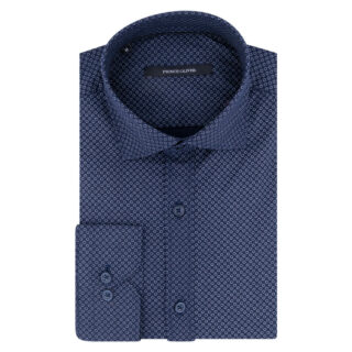 Clothing Prince Oliver Blue Shirt with Micro Design  (Modern Fit)