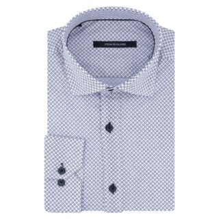 Clothing Prince Oliver White Shirt with Micro Design (Modern Fit) 3