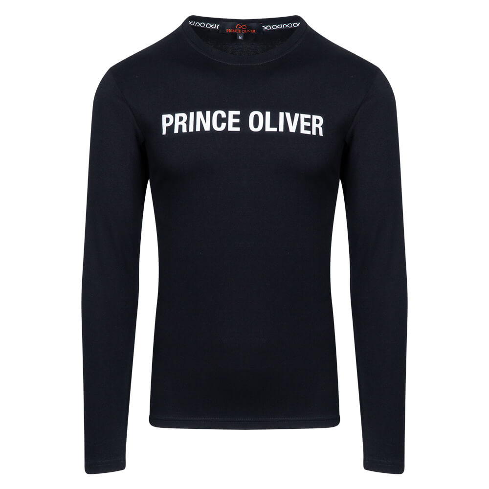 Black Line Μπλούζα Μαύρη Round Neck “Prince Oliver” 100% Cotton (Comfort Fit) 4