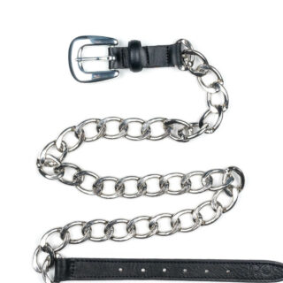 Accessories Women’s Black Chain Belt 100% Leather