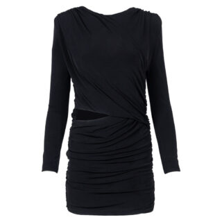 Clothing Woman Black Dress with Split 3