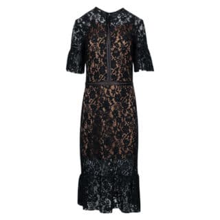 Clothing Women’s Midi Lace Dress Black 3