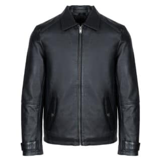Men Prince Oliver Δερμάτινο Μαύρο 100% Leather Jacket  (Modern Fit) 2