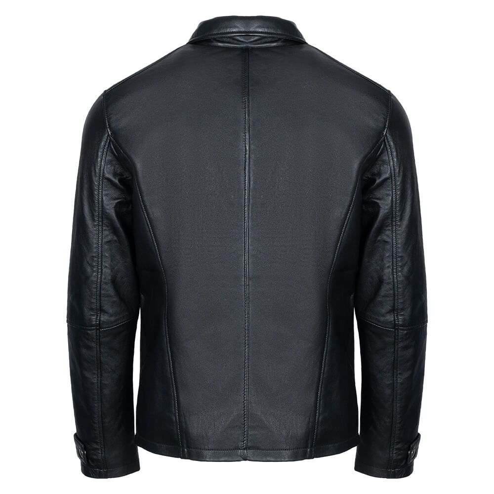 Men Prince Oliver Δερμάτινο Μαύρο 100% Leather Jacket  (Modern Fit) 12