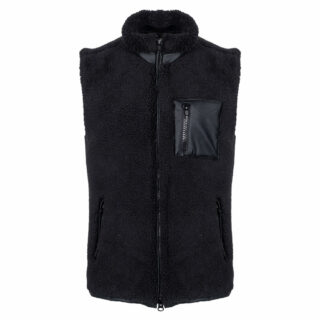 Black Line Collection Sherpa Black Fleece Vest (Comfort Fit)