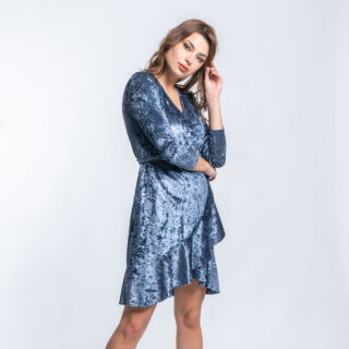 Clothing Women’s Blue Velvet Dress
