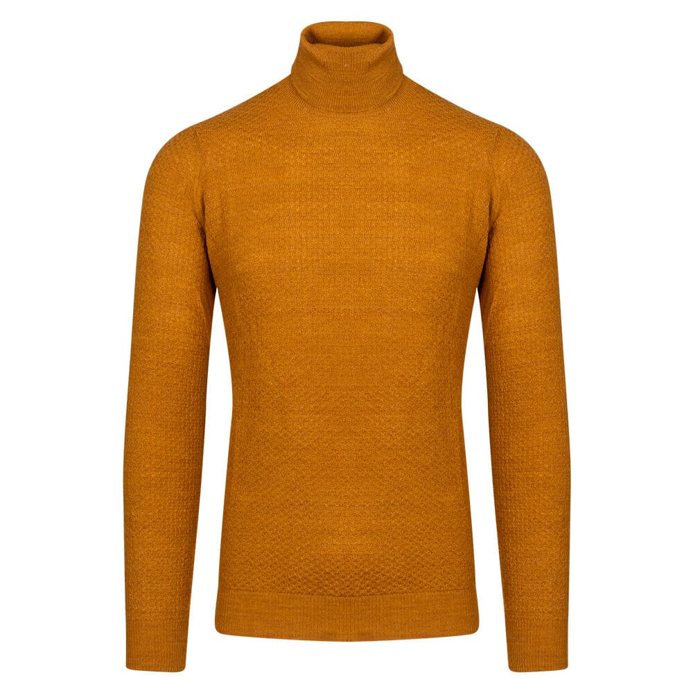 Prince Oliver Camel Turtleneck Blouse Modern Fit Prince Oliver