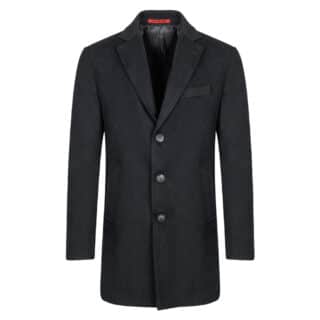Clothing Prince Oliver Black Overcoat (Modern Fit)