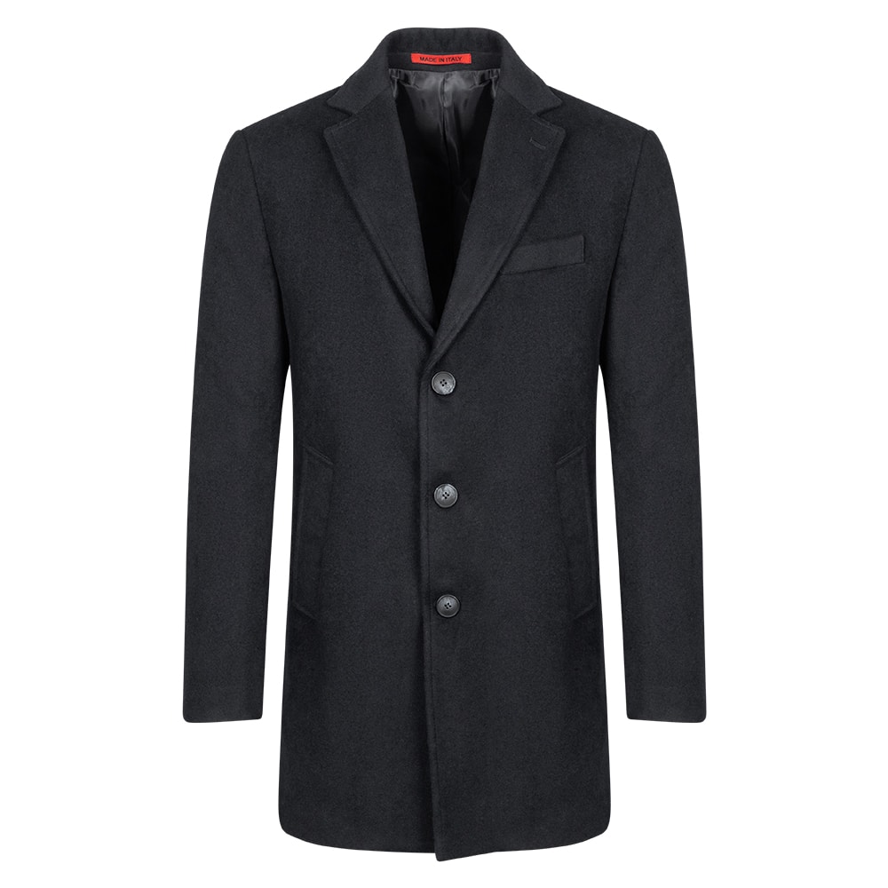 Clothing Prince Oliver Black Overcoat (Modern Fit) 8