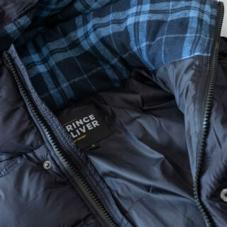 Men Prince Oliver Puffer Jacket Μπλε Σκούρο με Κουκούλα (Modern Fit) 3