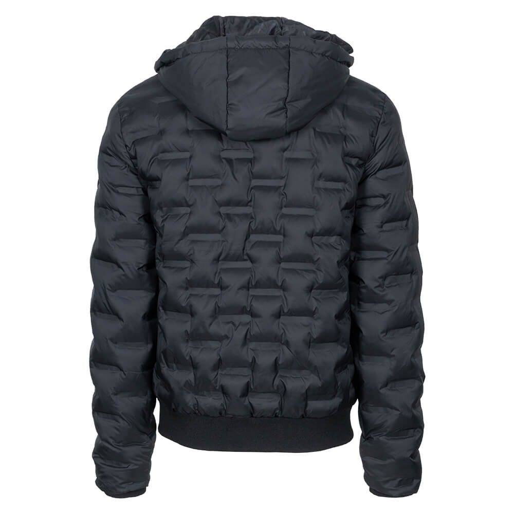 Heat Seal Down Jacket Black Jacket with Detachable Hood