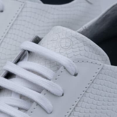 Low-top White Leather Sneakers - Prince Oliver