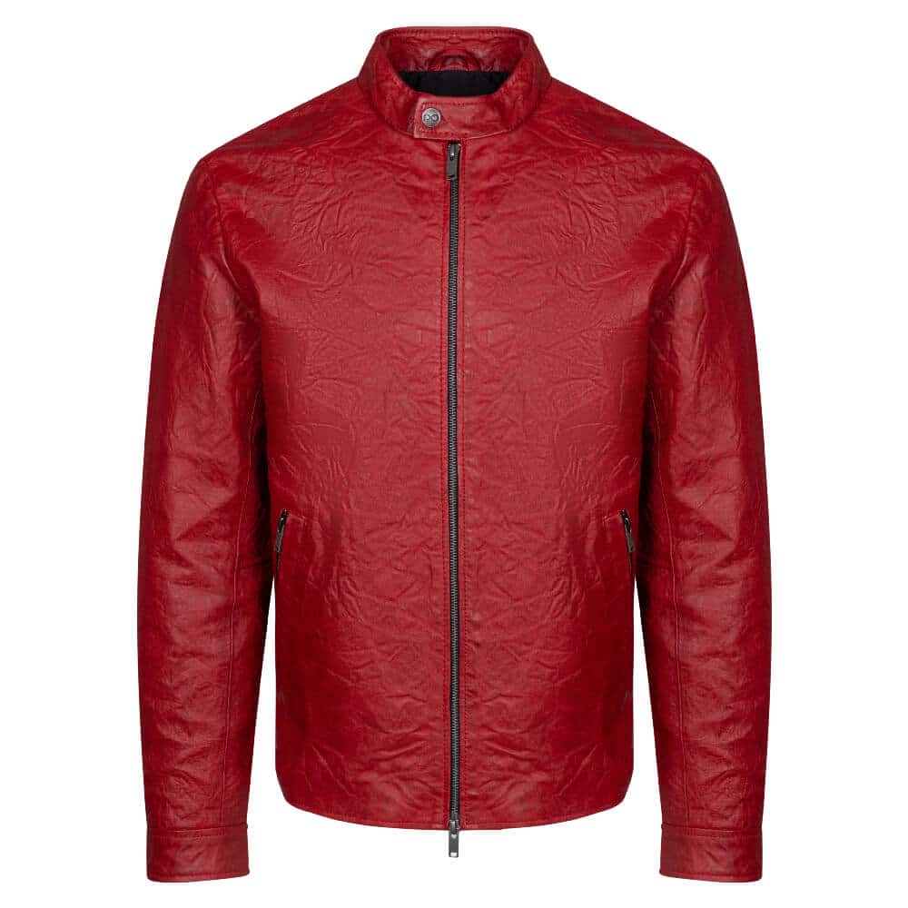 Men > Ένδυση > Ανδρικά Δερμάτινα Μπουφάν Prince Oliver Racer Jacket Κόκκινο 100% Leather Jacket (Modern Fit)