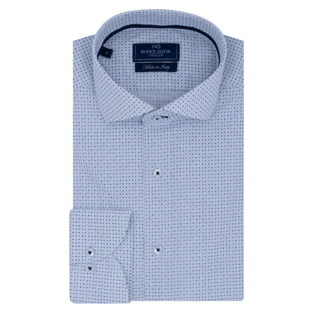 Men > Ένδυση > Ανδρικά Πουκάμισα Superior Πουκάμισο Λευκό με Μικροσχέδιο 100% Fine Cotton (Modern Fit)