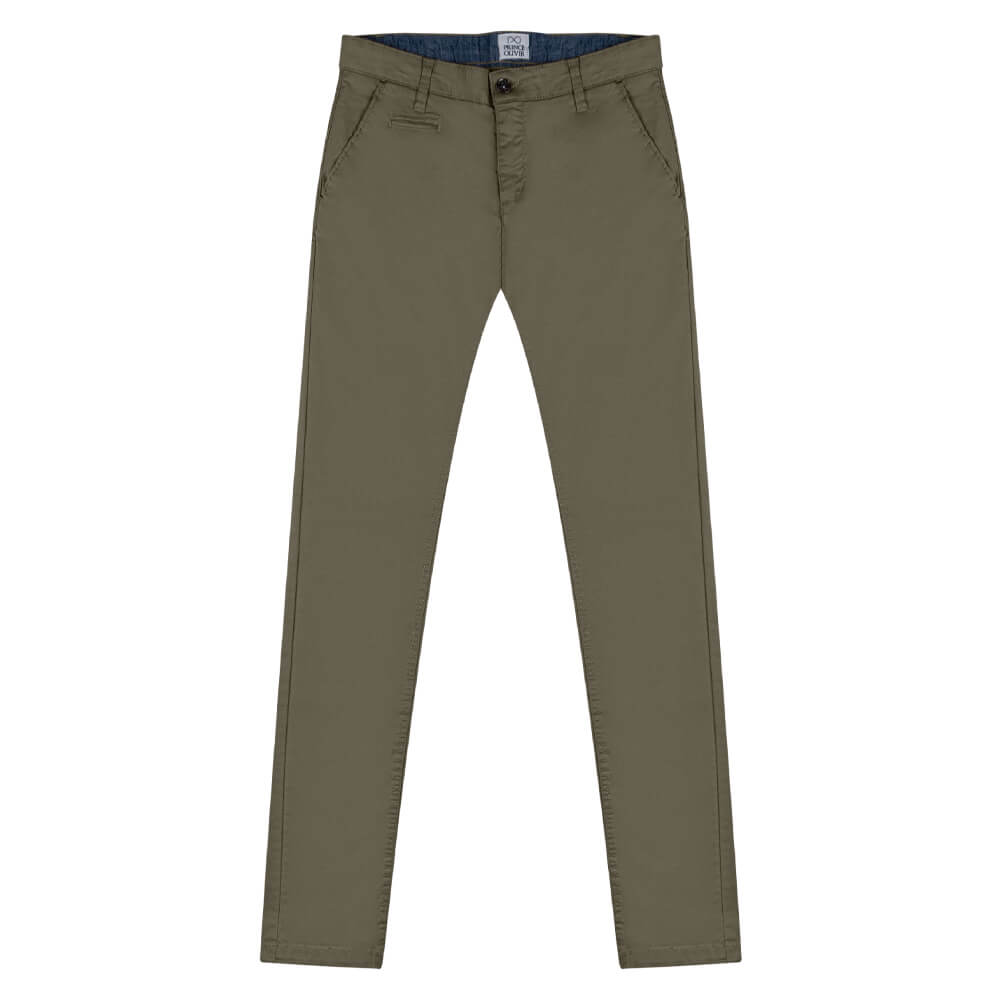 Ανδρικά Παντελόνια και Chinos > Men > Ένδυση Prince Oliver Chinos Λαδί All Season (Slim Fit)