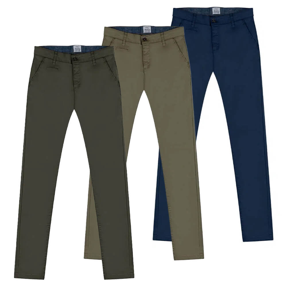 Hot Combo Chinos > Men > Ένδυση Σετ Chinos Λαδί/Μπλε Σκούρο/Χακί