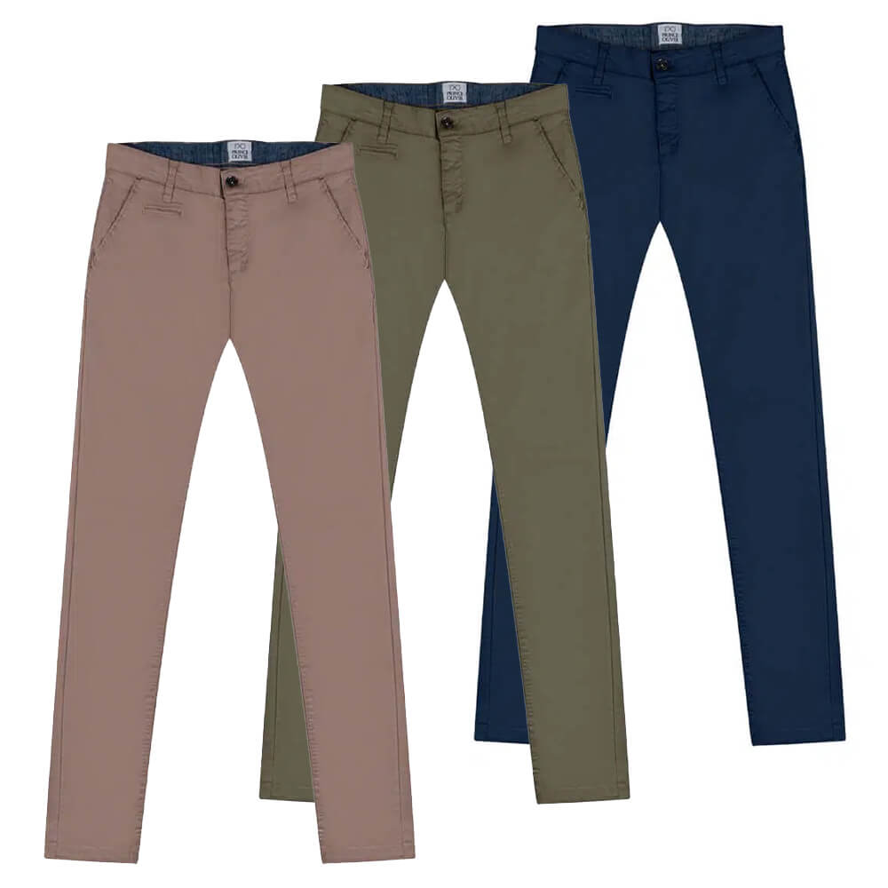 Hot Combo Chinos > Men > Ένδυση Σετ Chinos Μπεζ/Μπλε Σκούρο/Λαδί