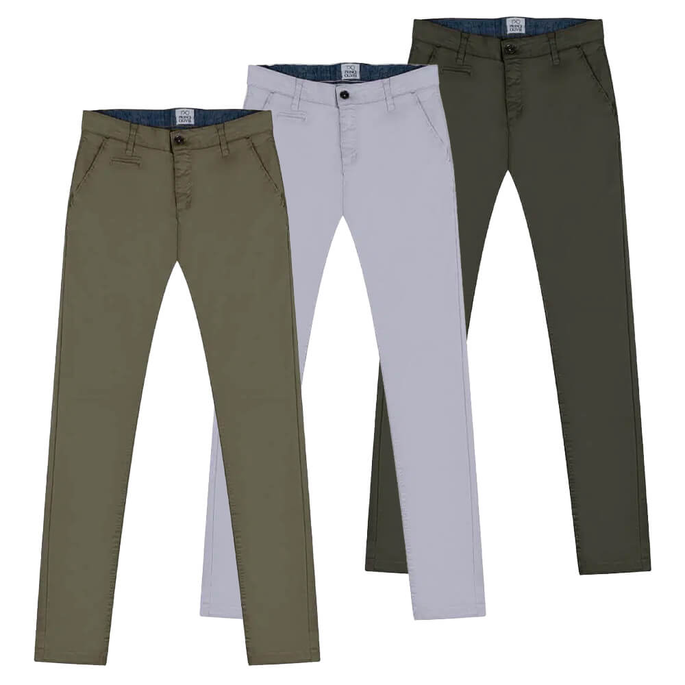 Hot Combo Chinos > Men > Ένδυση Σετ Chinos Λαδί/Γκρι/Χακί