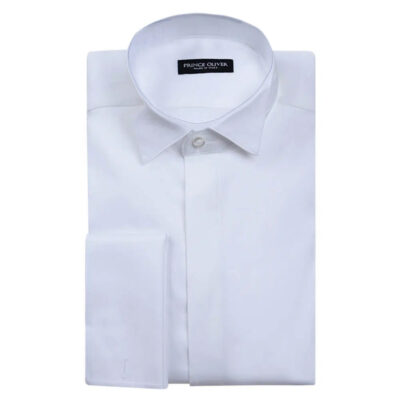 Superior White Tuxedo Shirt for Cufflinks 100% Fine Cotton (Modern Fit)