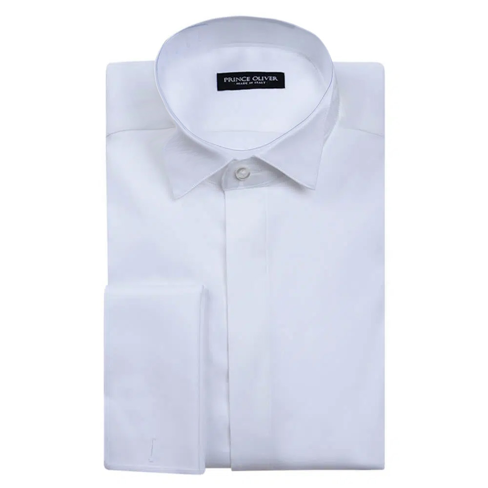Men > Ένδυση > Ανδρικά Πουκάμισα Superior Πουκάμισο Λευκό Σμόκιν για Μανικετόκουμπο (Cufflinks) 100% Fine Cotton (Modern Fit)