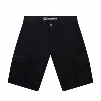 Bermuda Cargo Black 100% Cotton (Modern Fit)