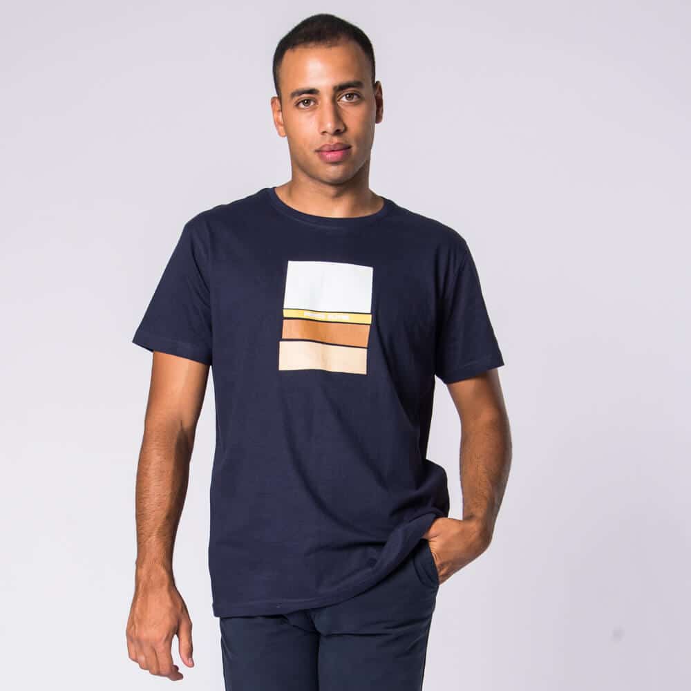 Men > Ένδυση > Ανδρικά T-Shirts Prince Oliver T-Shirt Μπλε Σκούρο 100% Cotton ( Modern Fit)