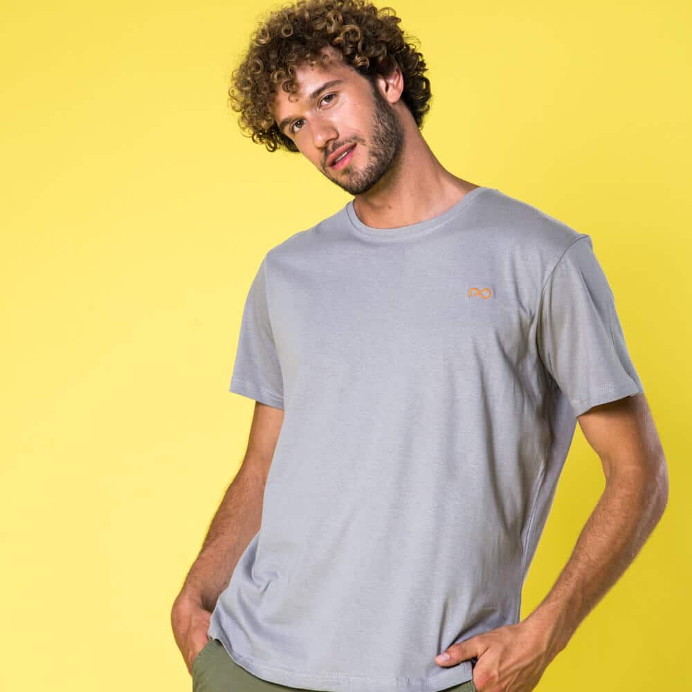 Men > Ένδυση > Ανδρικά T-Shirts Prince Oliver T-Shirt Γκρι 100% Cotton ( Modern Fit)