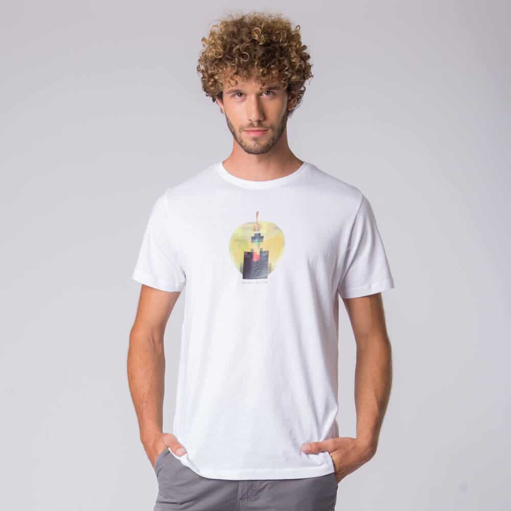 Men > Ένδυση > Ανδρικά T-Shirts T-Shirt Λευκό Round Neck 100% Cotton (Modern Fit)