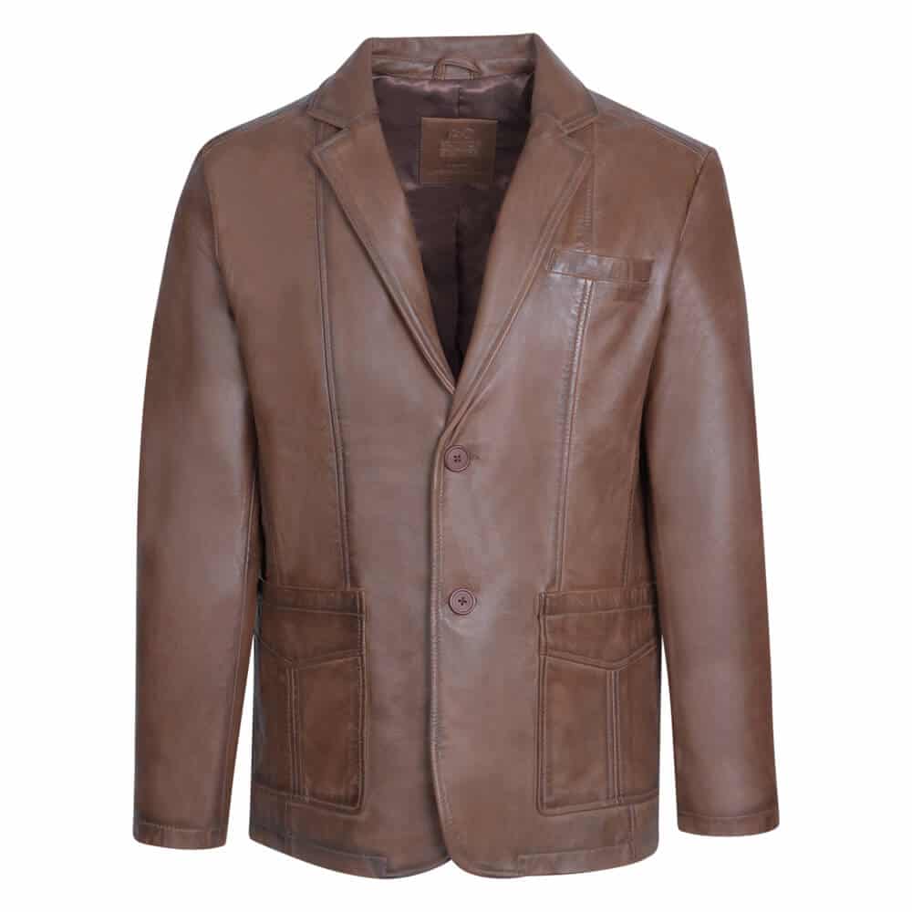 Men > Ένδυση > Ανδρικά Δερμάτινα Μπουφάν Prince Oliver Δερμάτινο Σακάκι Καφέ 100% Leather (Modern Fit)