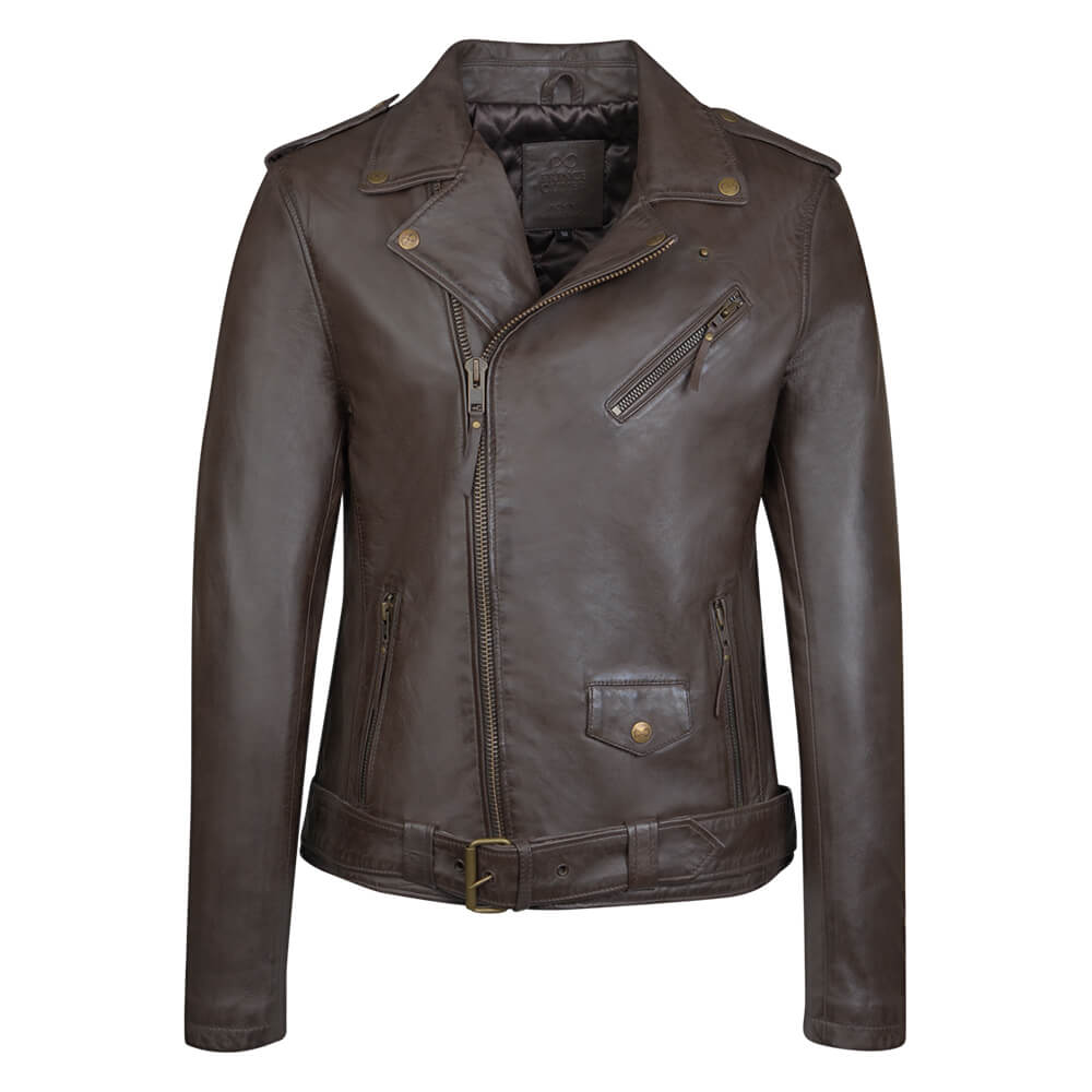 Men > Ένδυση > Ανδρικά Δερμάτινα Μπουφάν Prince Oliver Perfecto Jacket Καφέ 100% Leather (Modern Fit)