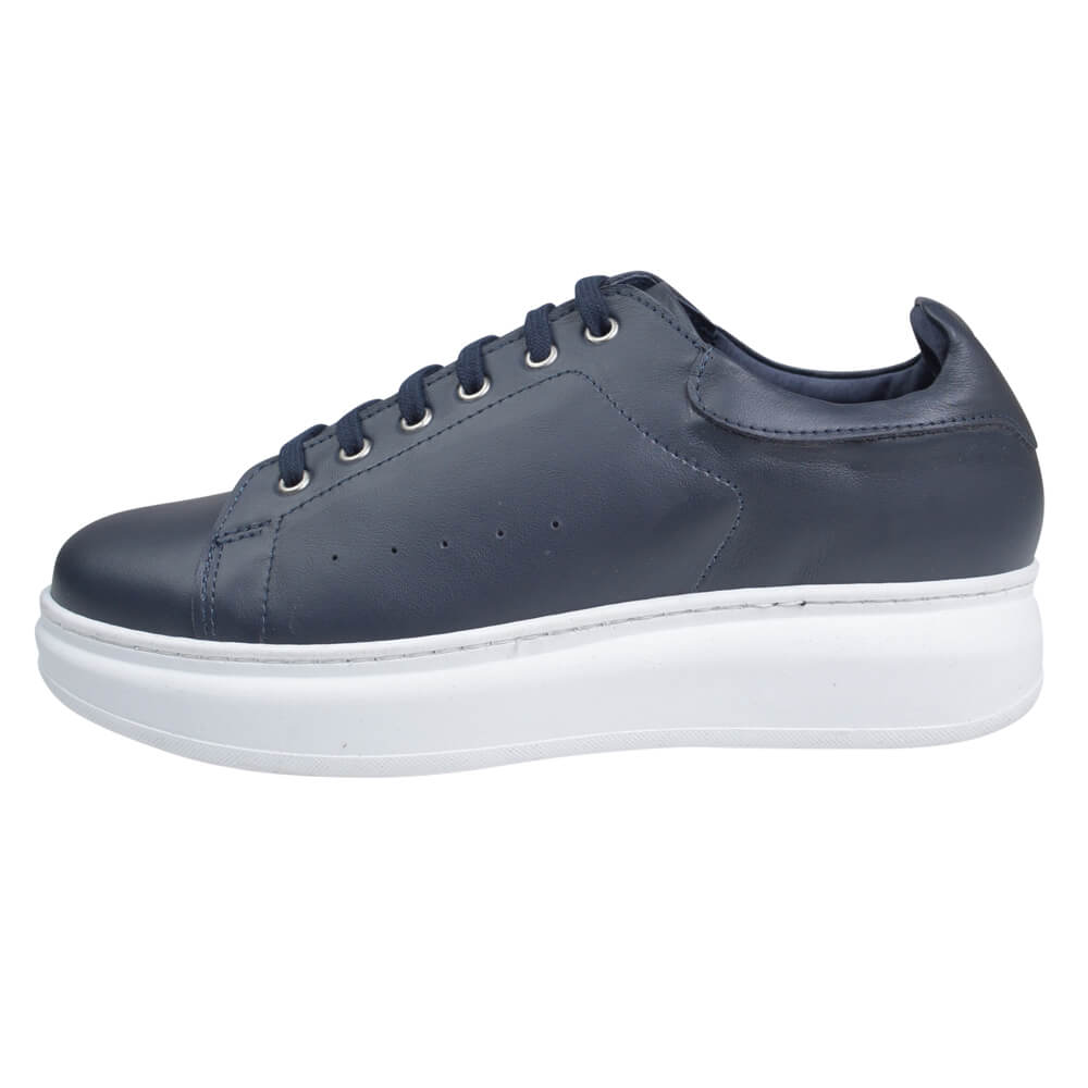 Winter Sales Man > Men > Ανδρικά Παπούτσια Prince Oliver Low-top Μπλε Δερμάτινα Sneakers