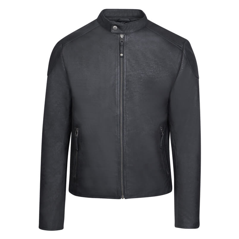 Men > Ένδυση > Ανδρικά Δερμάτινα Μπουφάν Racer Jacket Μαύρο 100% Leather (Modern Fit)
