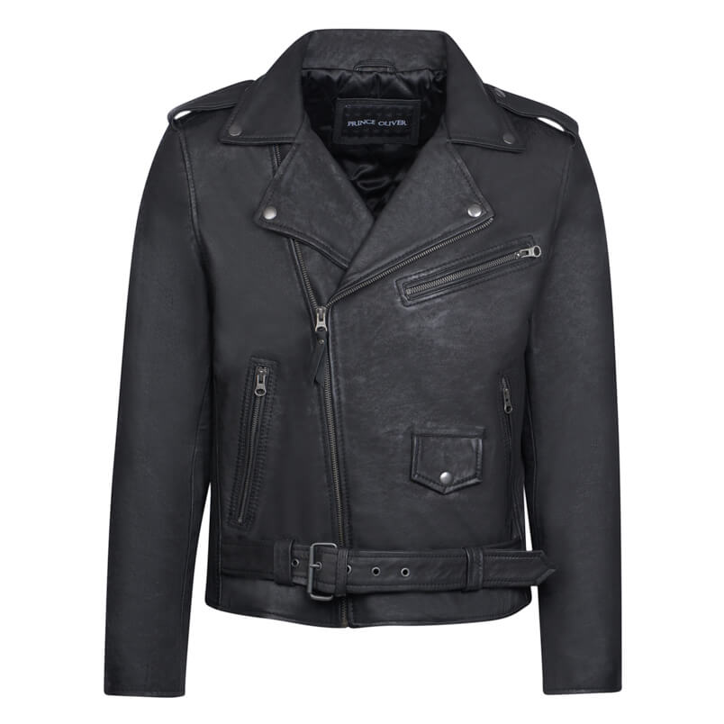 Men > Ένδυση > Ανδρικά Δερμάτινα Μπουφάν Vintage Perfecto Jacket Μαύρο 100% Leather (Modern Fit)