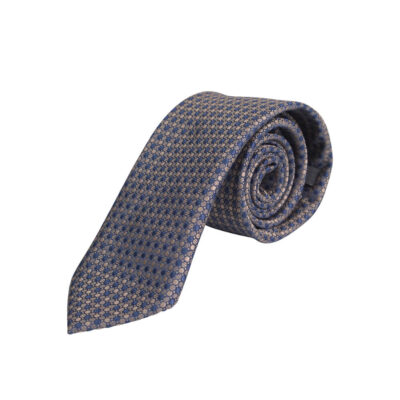 Prince Oliver Tie Blue/Gold Polka Dots (Width 7 cm)