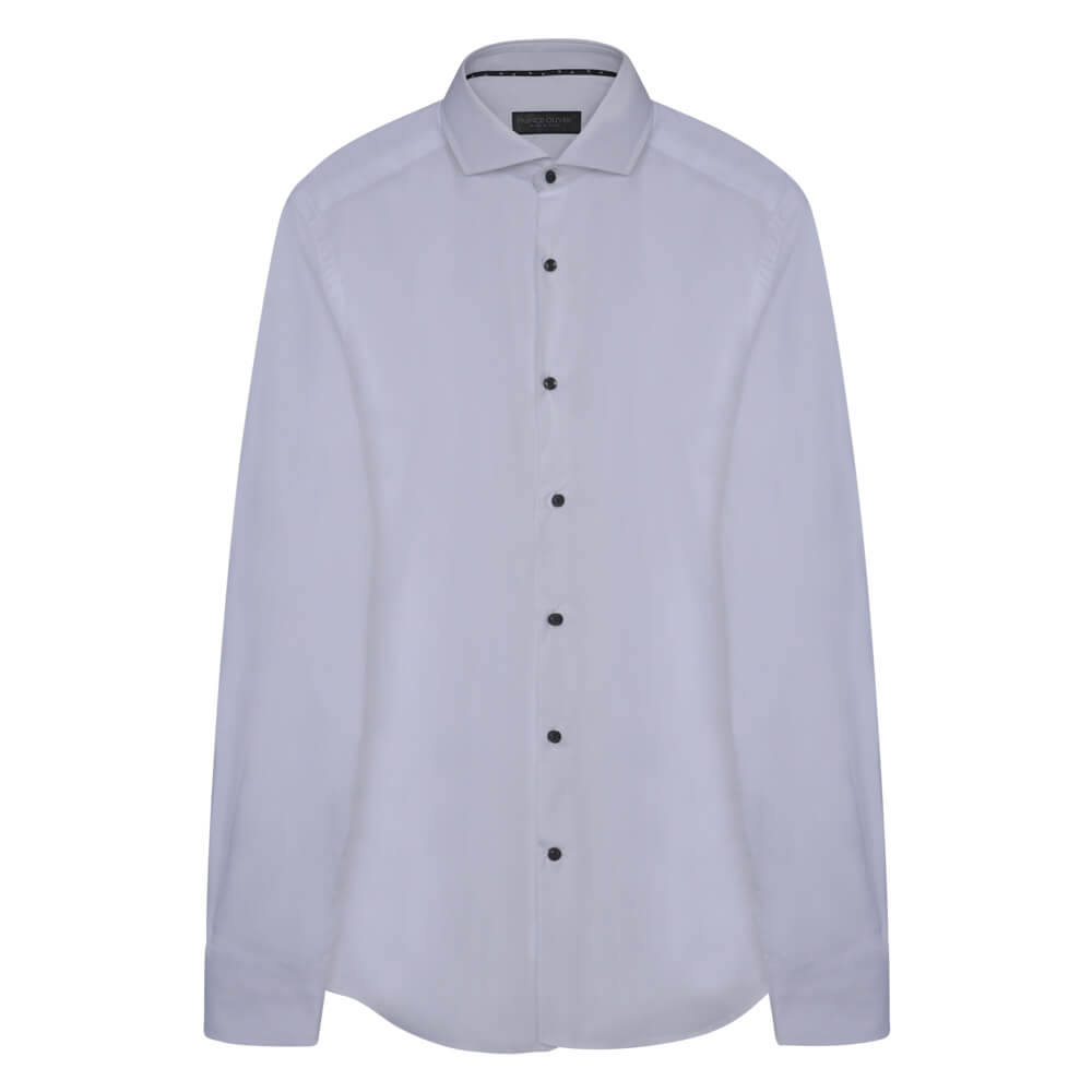 Prince Oliver Superior Πουκάμισο Λευκό 100% Fine Cotton (Modern Fit)