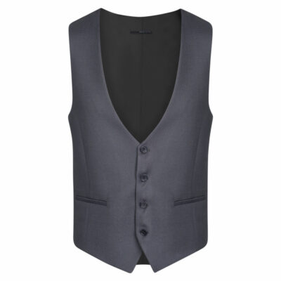 Prince Oliver Micro Patterned Charcoal Suit Vest (Modern Fit)