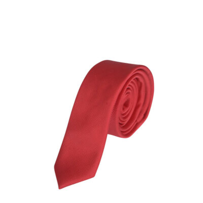 Tie With Embossed Diagonal Stripe Red (Width 7cm)