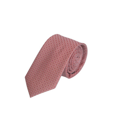 Prince Oliver Tie With Embossed Design Orange (Width 7 cm)