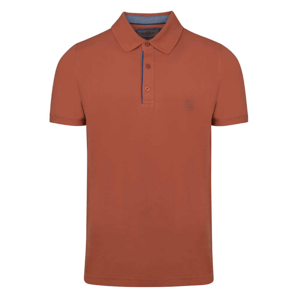 Men > Ένδυση > Ανδρικές Μπλούζες Polo Premium Polo Πορτοκαλί 100% Cotton (Modern Fit)
