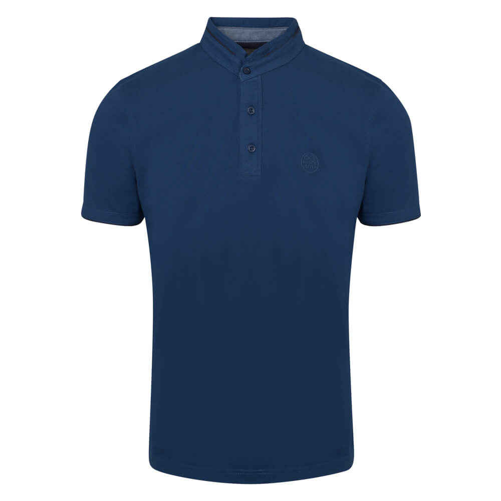 Men > Ένδυση > Ανδρικές Μπλούζες Polo Premium Mao Polo Μπλε 100% Cotton (Modern Fit)