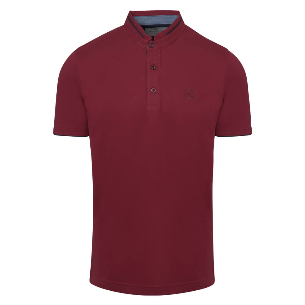 Men > Ένδυση > Ανδρικές Μπλούζες Polo Premium Mao Polo Μπορντώ 100% Cotton (Modern Fit)