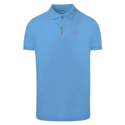 Essential Polo Double Pique Light Blue in Cotton Regular Fit